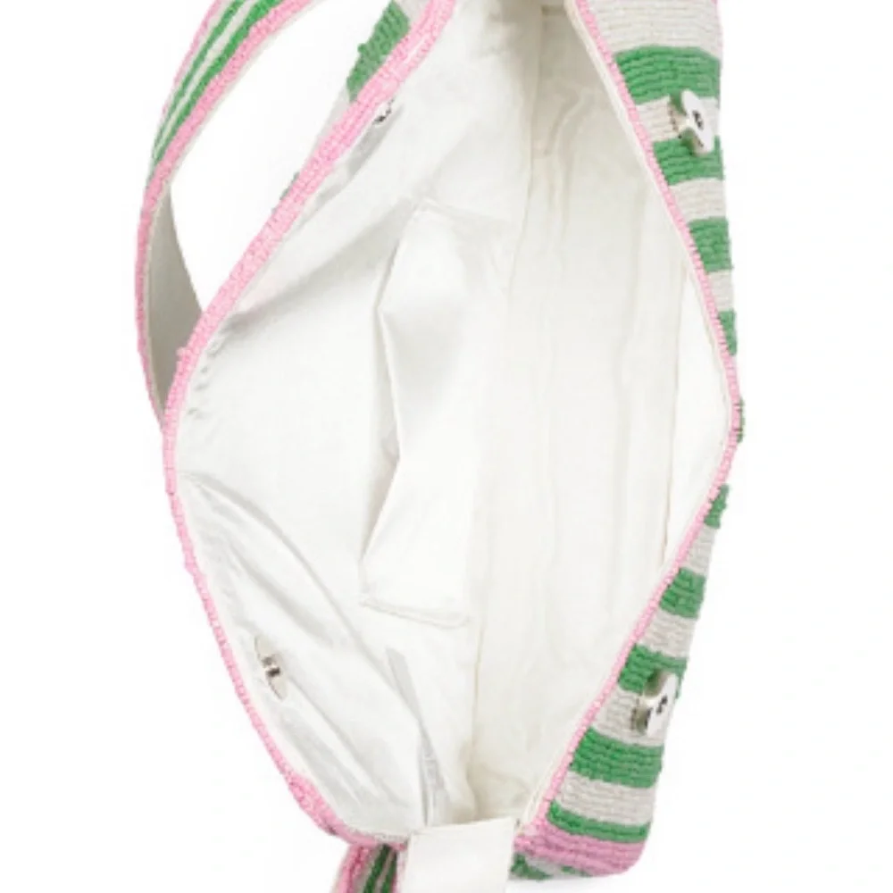 Viral Made in India Beaded Yin Yang flap Shoulder Purse - Picture 2 of 6